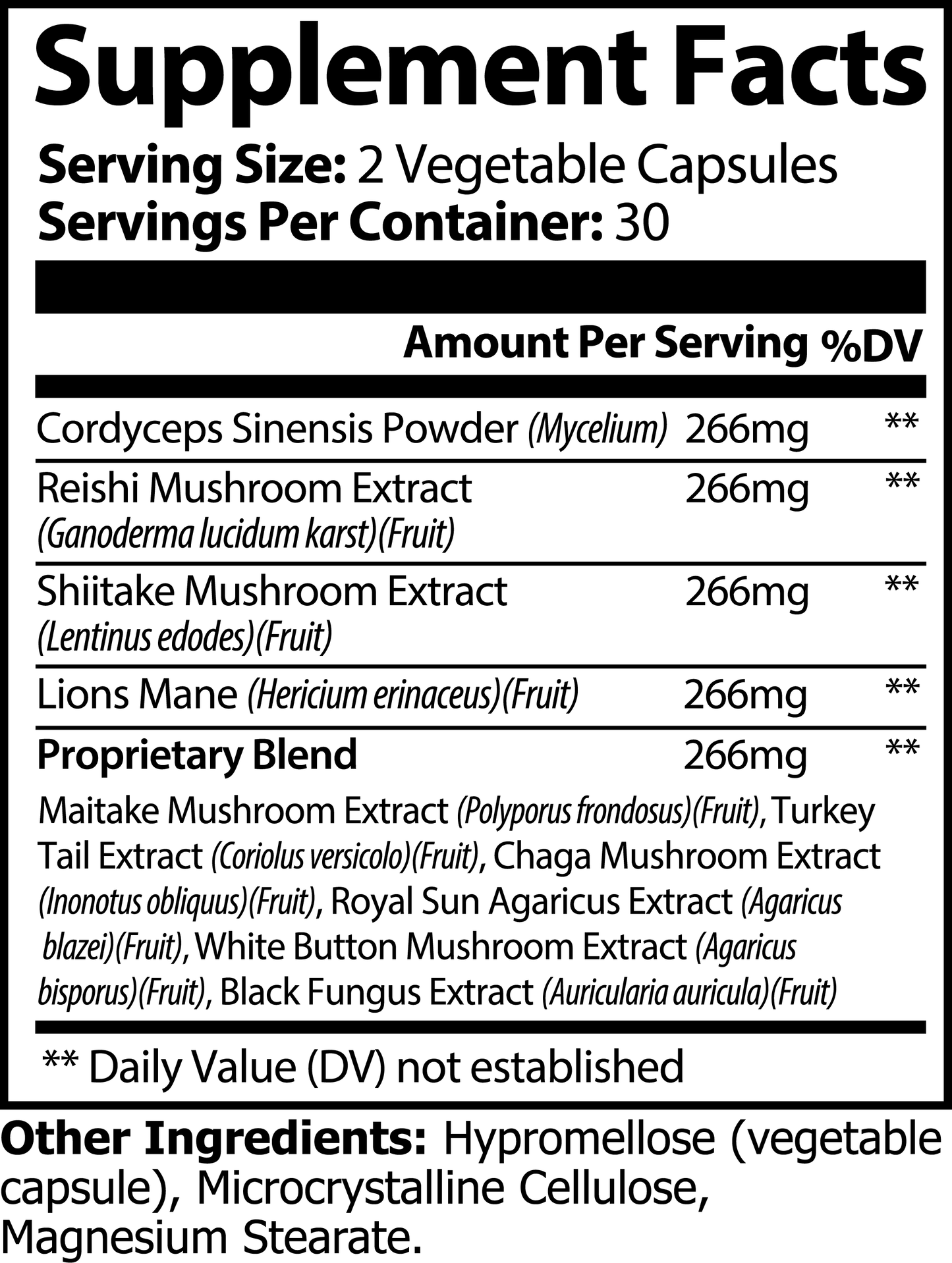 Mushroom Complex 10 X – Powerful Cognitive and Immune Support