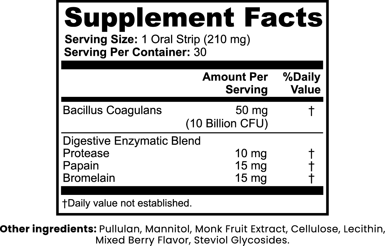 Digestive + Gut Health Strips - Support the Natural Daily Digestion Process