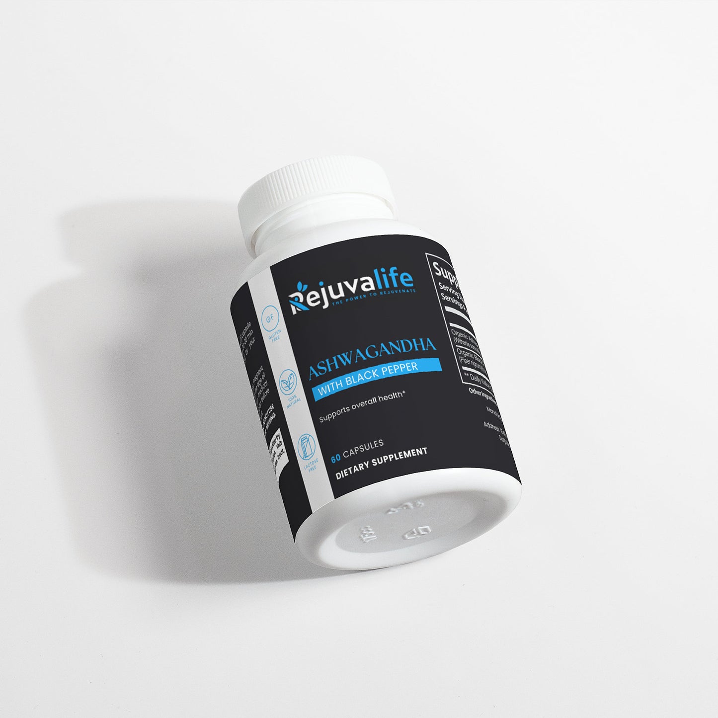 Rejuvalife Ashwagandha Stress Relief, Energy & Focus Capsules, 60 Count