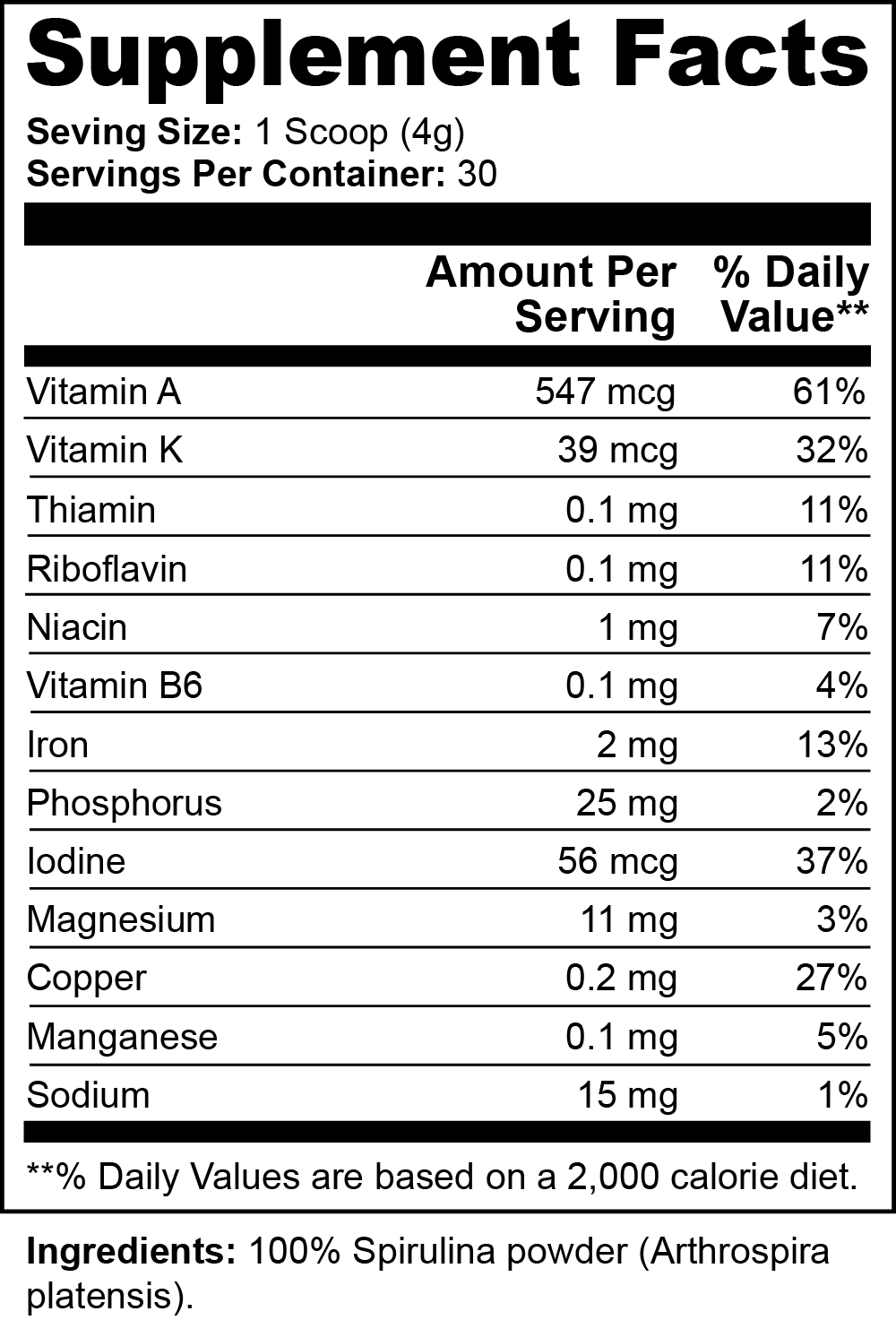 Spirulina Powder – Nutrient-Rich Superfood for Vitality and Wellness