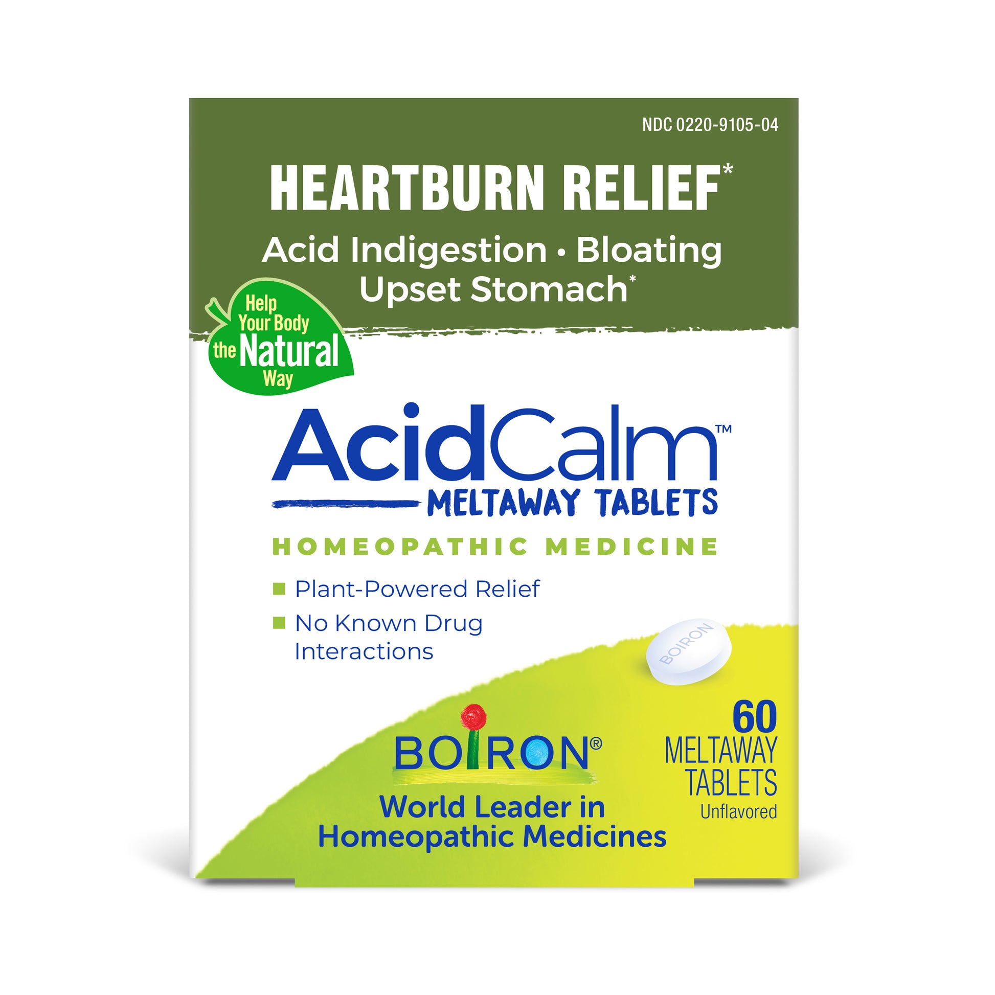 Boiron AcidCalm Meltaway Tablets 60 count box