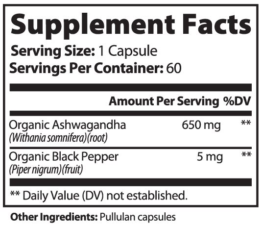 Organic Ashwagandha Supplement – Stress Relief, Sleep Support, and Cognitive Enhancement