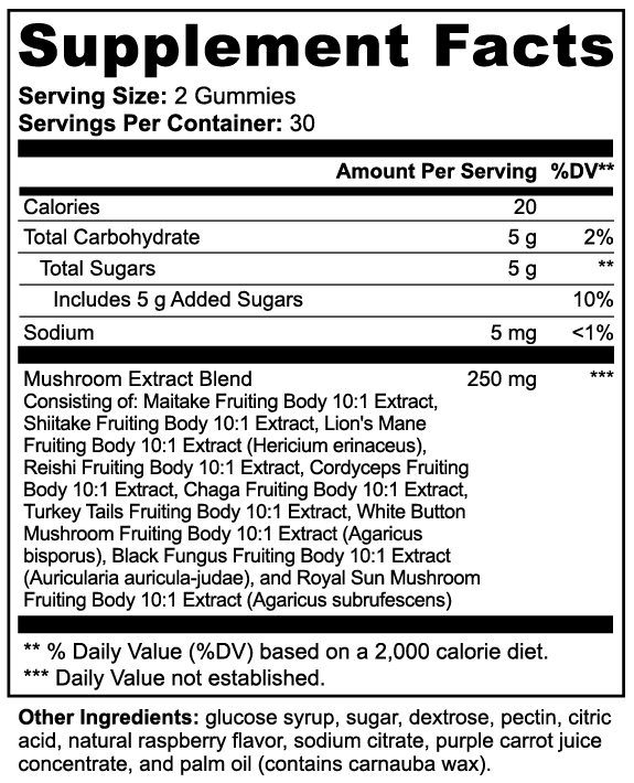 Mushroom Extract Complex Gummies – A Powerful Blend for Cognitive and Athletic Support