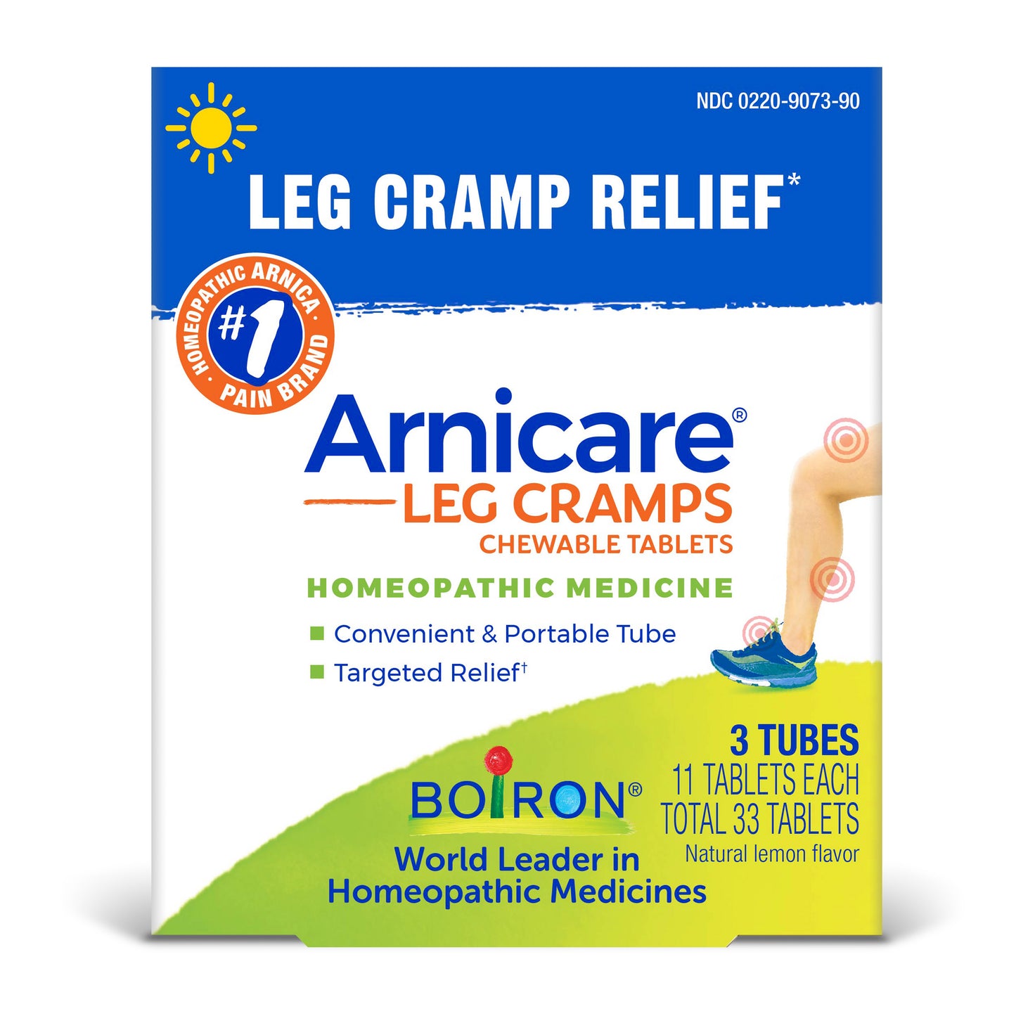 Boiron Arnicare Leg Cramps chewable tablets 3 tubes 33 tablets