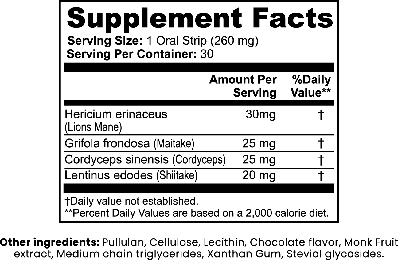 Mushroom Focus Strips - Support Your Mental Clarity and Overall Wellness